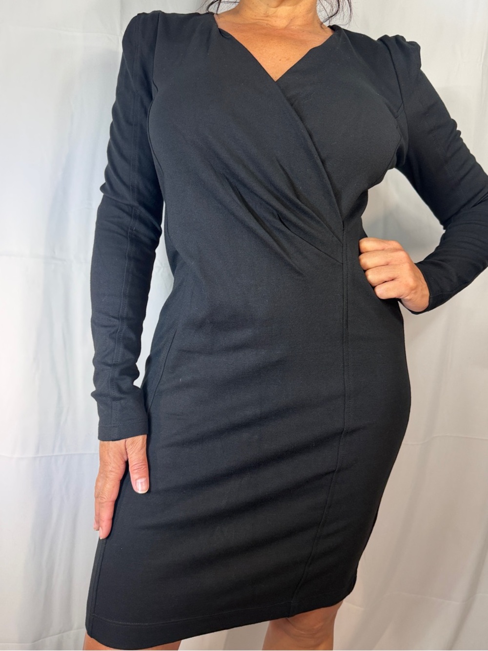 Vivienne Tam Black Long Sleeve Wrap Dress